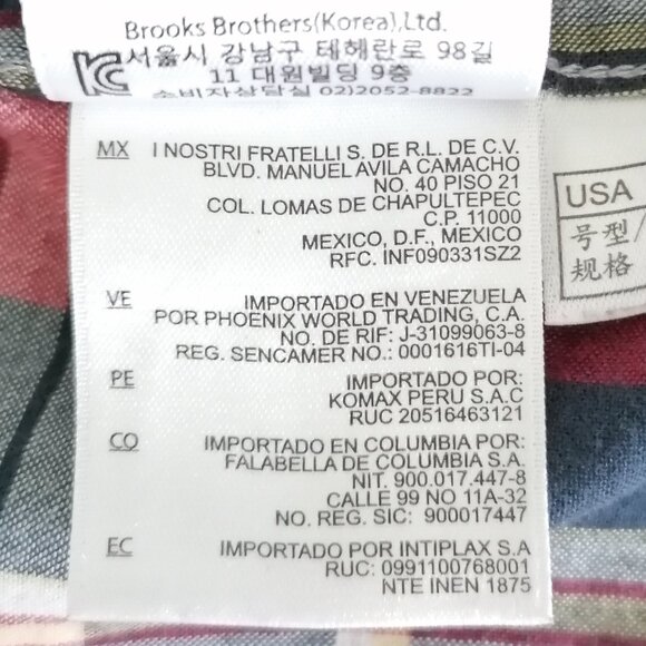 Brooks Brother Men Multicolor Short Sleeve Plaid Button Down Collar Shirt Size L - Picture 7 of 7